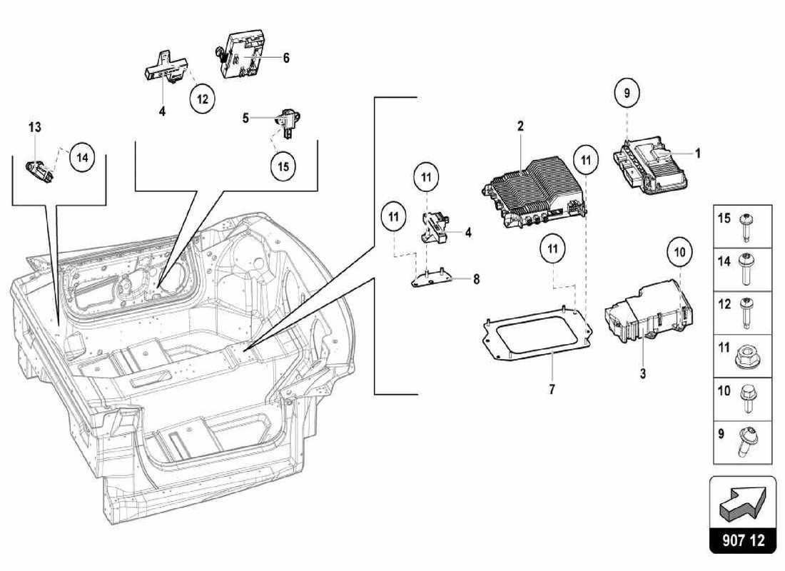 lamborghini centenario spider diagramma delle parti delle unità di controllo elettroniche