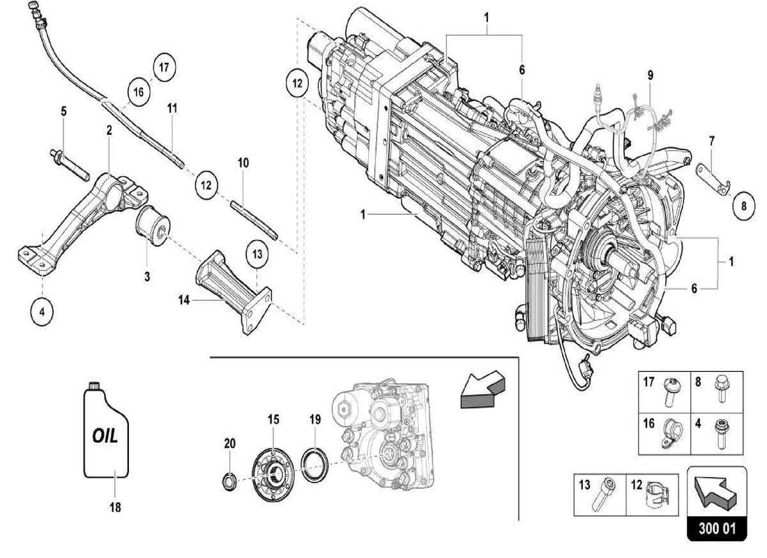 lamborghini centenario spider cambio automatico di velocità diagramma delle parti