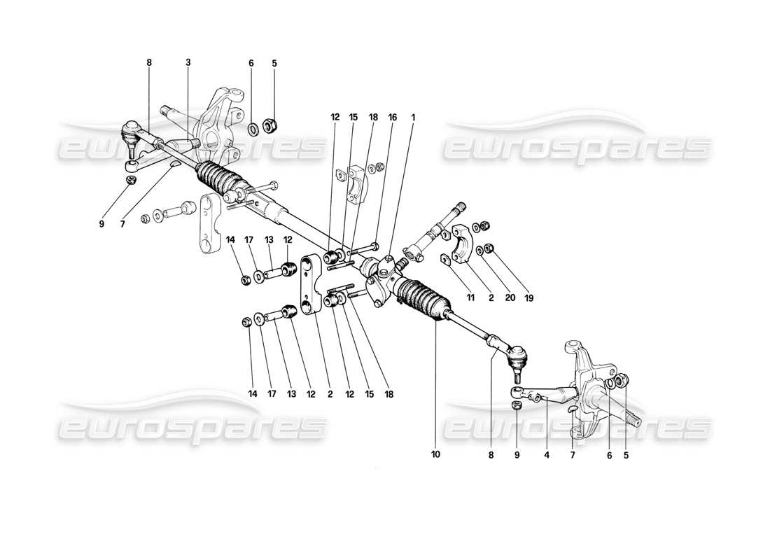 ferrari 308 (1981) gtbi/gtsi scatola sterzo e collegamento diagramma delle parti