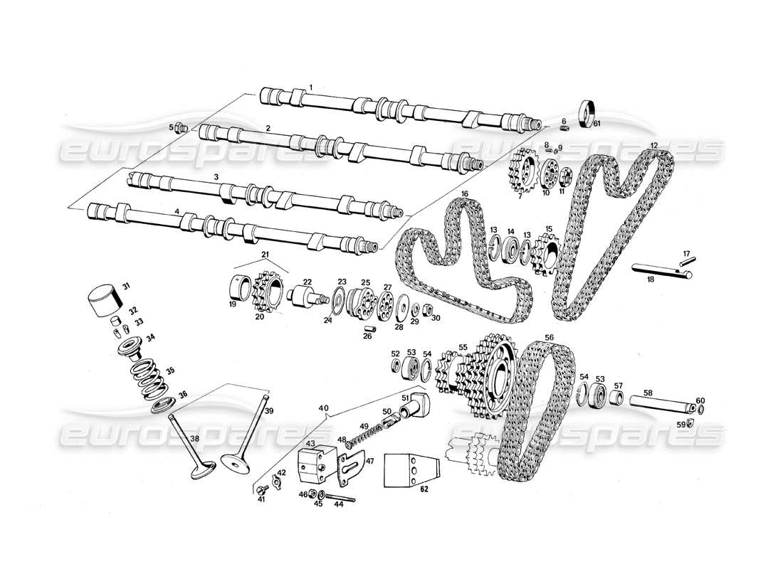 maserati qtp.v8 4.9 (s3) 1979 tempistica diagramma delle parti