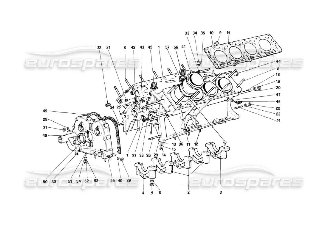 ferrari 308 (1981) gtbi/gtsi basamento diagramma delle parti