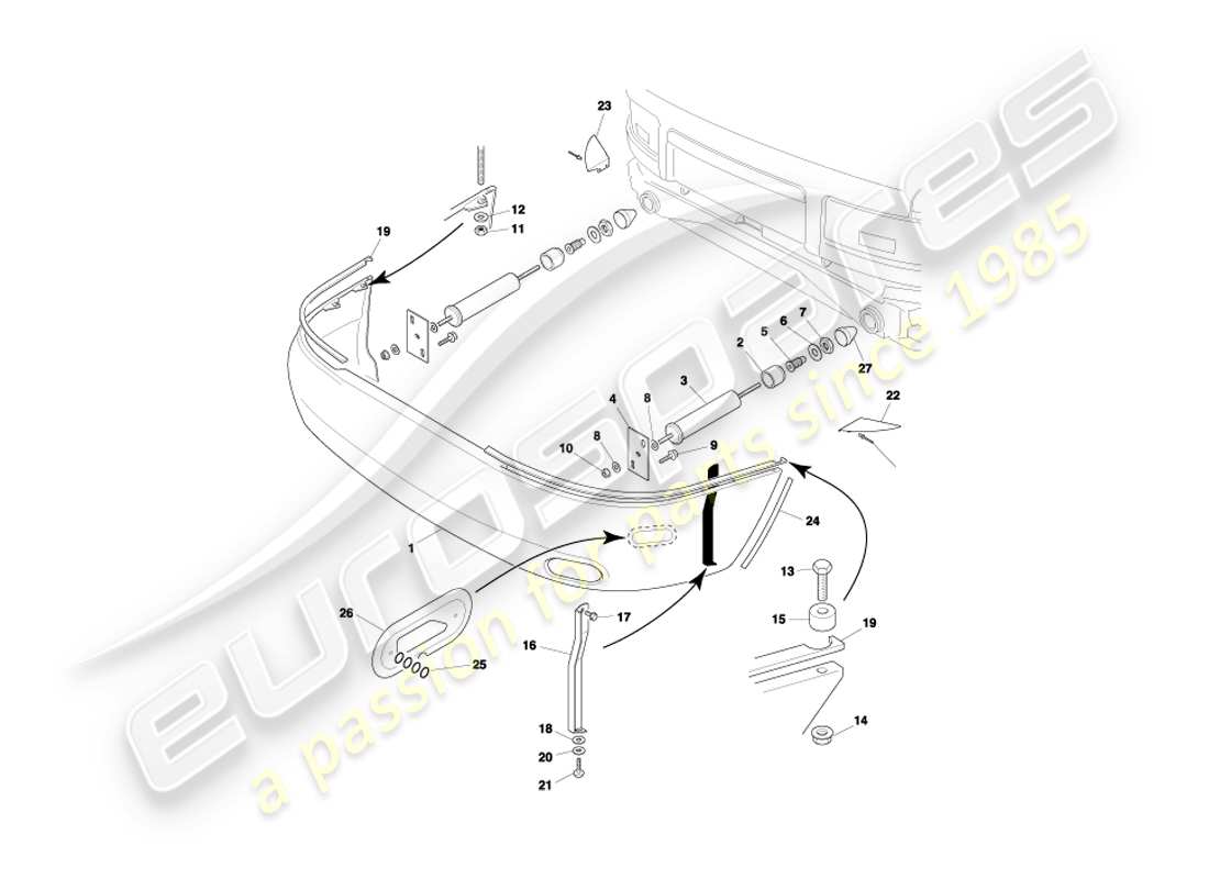 un diagramma delle parti dal catalogo delle parti aston martin db7