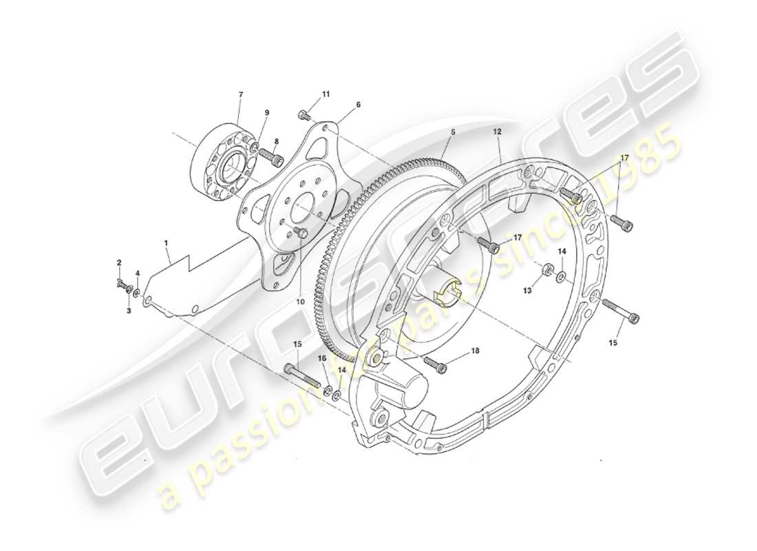 un diagramma delle parti dal catalogo delle parti aston martin v8 virage (2000)
