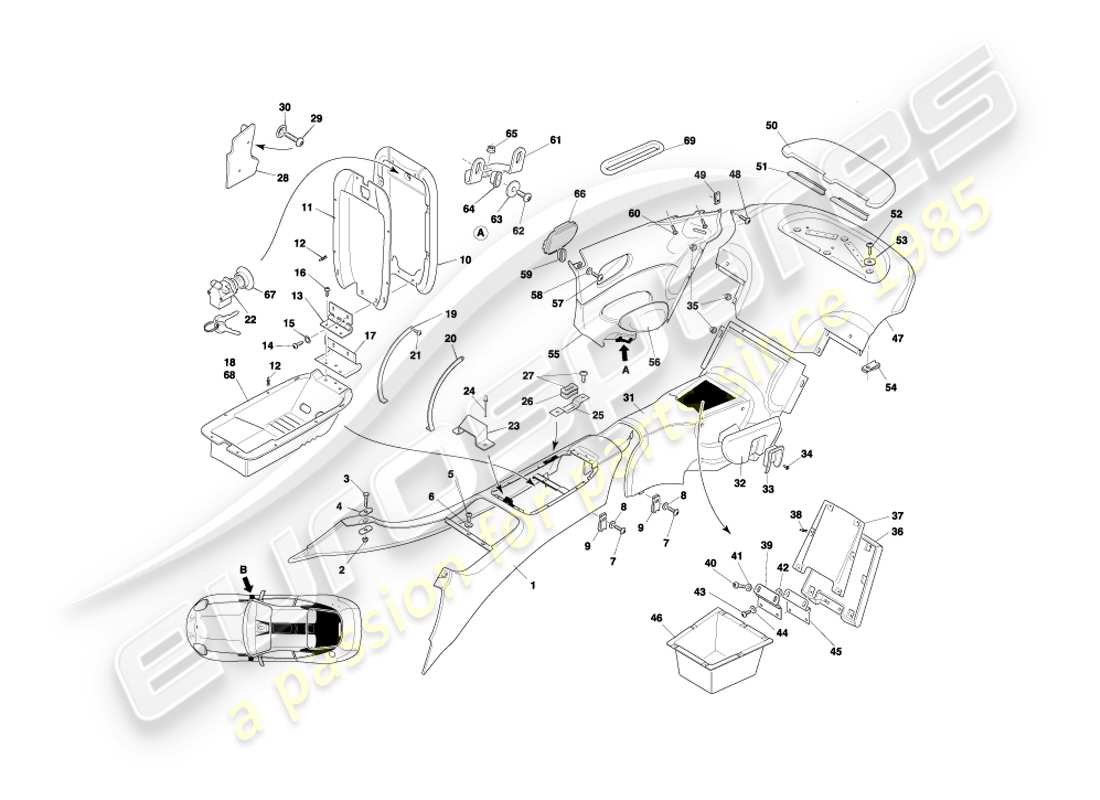 un diagramma delle parti dal catalogo delle parti aston martin db7 vantage (2001)
