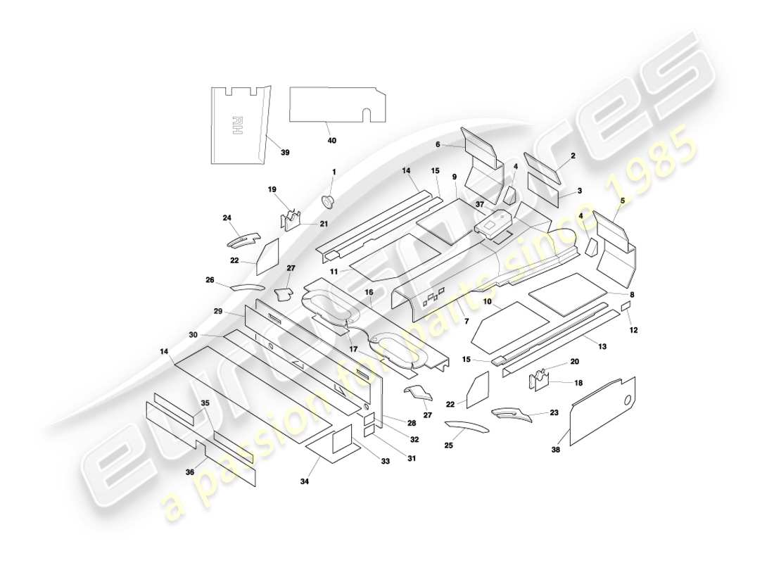 VISUALIZZA I DIAGRAMMI DELLE PARTI DAL CATALOGO DELLE PARTI ASTON MARTIN DB7 un diagramma delle parti dal catalogo delle parti aston martin db7