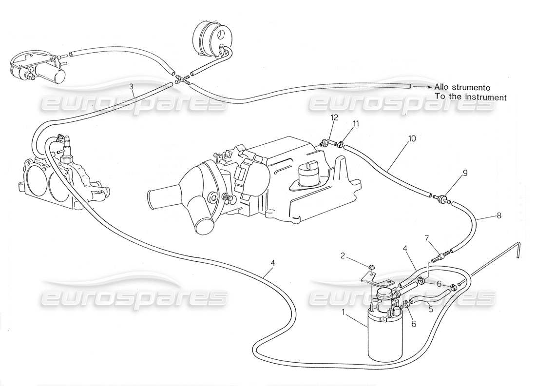 maserati 228 diagramma delle parti del sistema di evaporazione