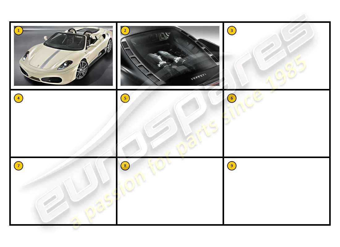 un diagramma delle parti dal catalogo delle parti Ferrari F430 Spider (Accessori).