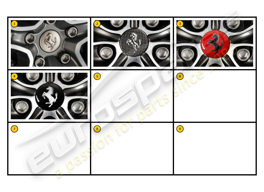 un diagramma delle parti dal catalogo delle parti ferrari f430 spider (accessories)