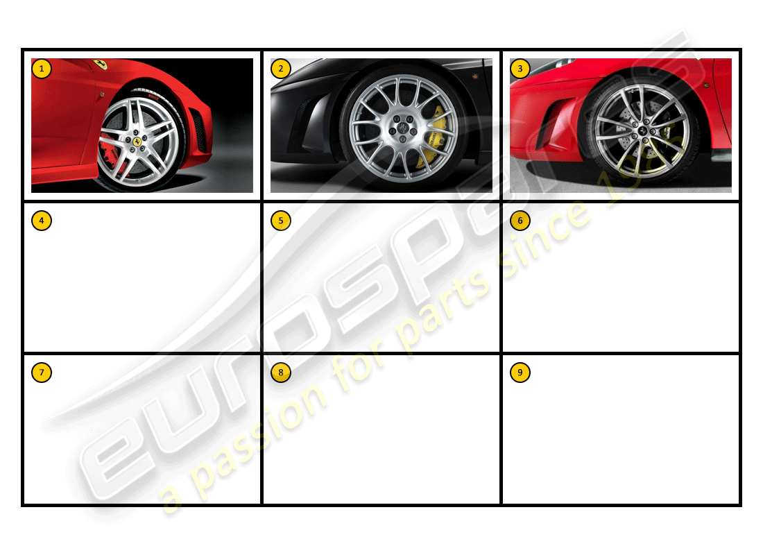 un diagramma delle parti dal catalogo delle parti Ferrari F430 Spider (Accessori).
