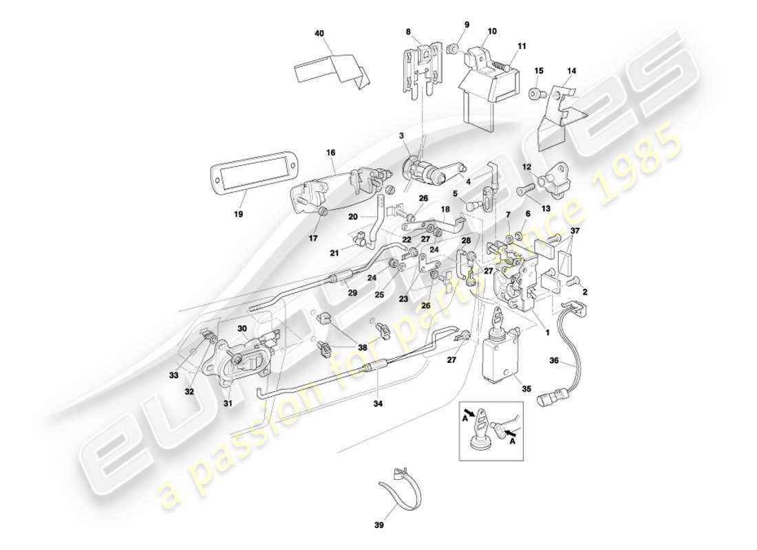 un diagramma delle parti dal catalogo delle parti aston martin db7 vantage (2002)