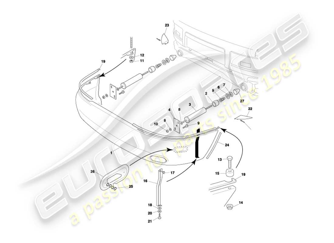 aston martin db7 vantage (2001) paraurti posteriore, diagramma delle parti ea