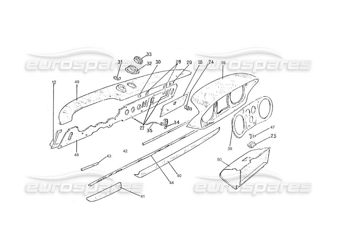 ferrari 275 (pininfarina coachwork) gruppo plancia portastrumenti diagramma delle parti