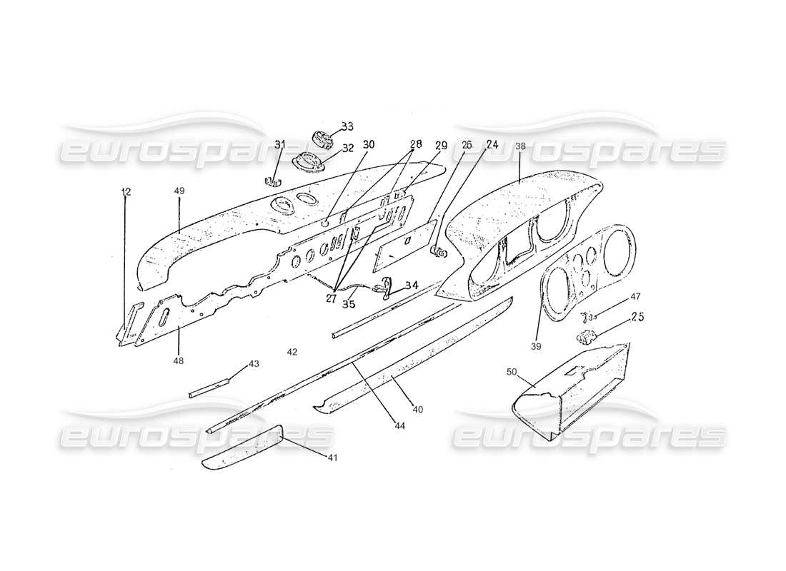 ferrari 275 (pininfarina coachwork) diagramma delle parti del gruppo plancia portastrumenti