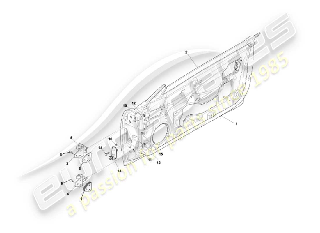 aston martin vanquish (2003) porte diagramma delle parti
