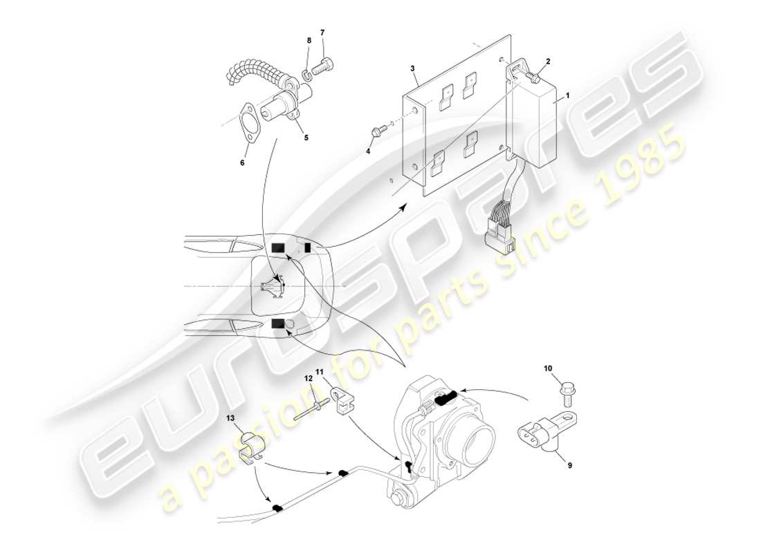 aston martin db7 vantage (2003) diagramma delle parti dei componenti montati posteriormente