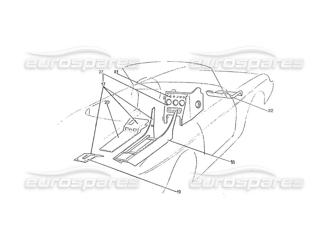ferrari 275 (pininfarina coachwork) gruppo ebanisteria diagramma delle parti