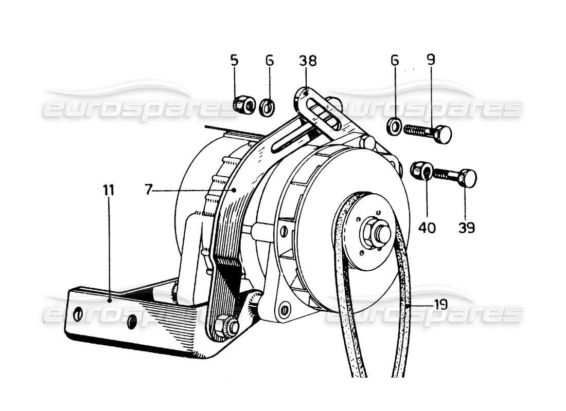 ferrari 275 gtb/gts 2 cam generatore - batteria e bobine - diagramma delle parti dei modelli con guida a destra