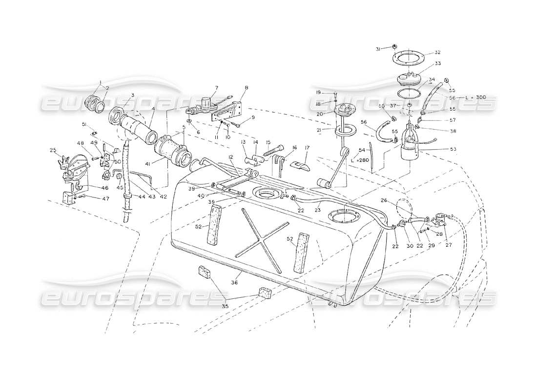 maserati shamal serbatoio del carburante - pompa tuffata diagramma delle parti