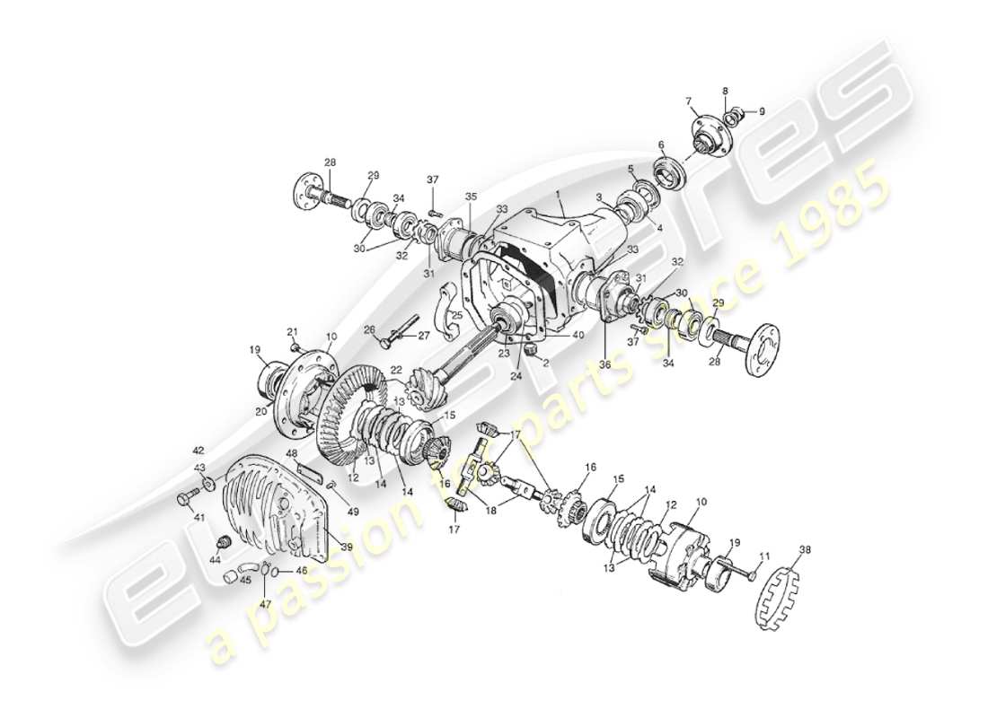 aston martin v8 virage (2000) unità ipoide diagramma delle parti