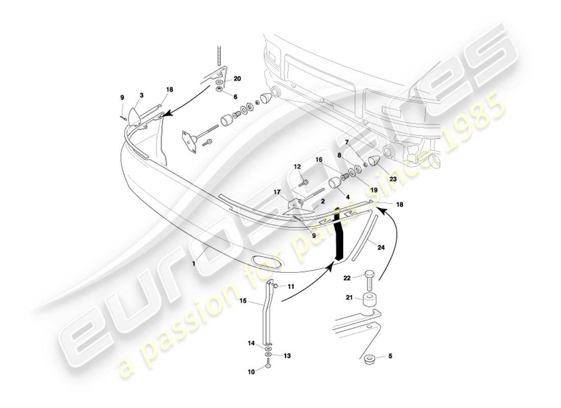 un diagramma delle parti dal catalogo delle parti aston martin db7 vantage (2004)
