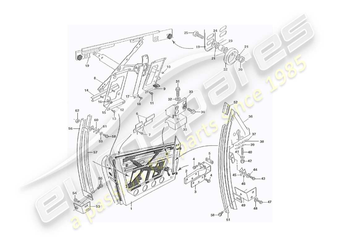 aston martin v8 virage (1999) porte, diagramma delle parti del volante