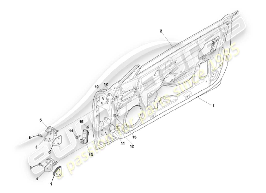 aston martin vanquish (2001) porte diagramma delle parti