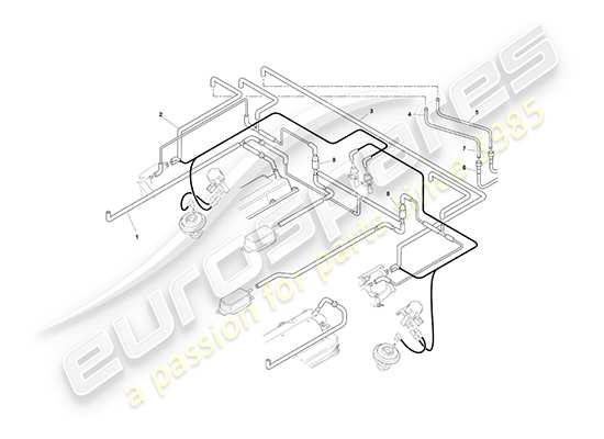 aston martin db7 vantage (2001) sistema di aspirazione, diagramma delle parti del motore