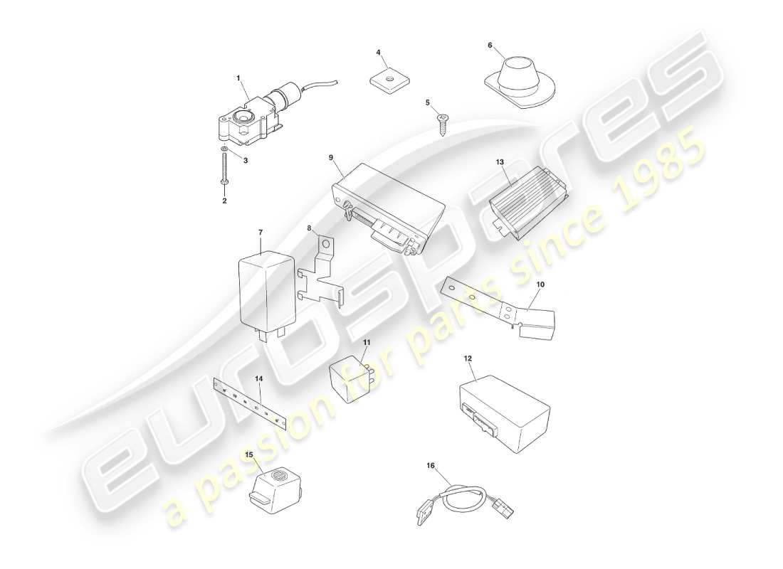 aston martin v8 virage (2000) componenti e cablaggio diagramma delle parti