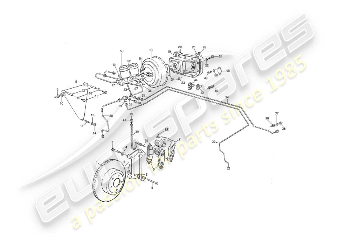 aston martin v8 virage (2000) diagramma delle parti dei freni anteriori