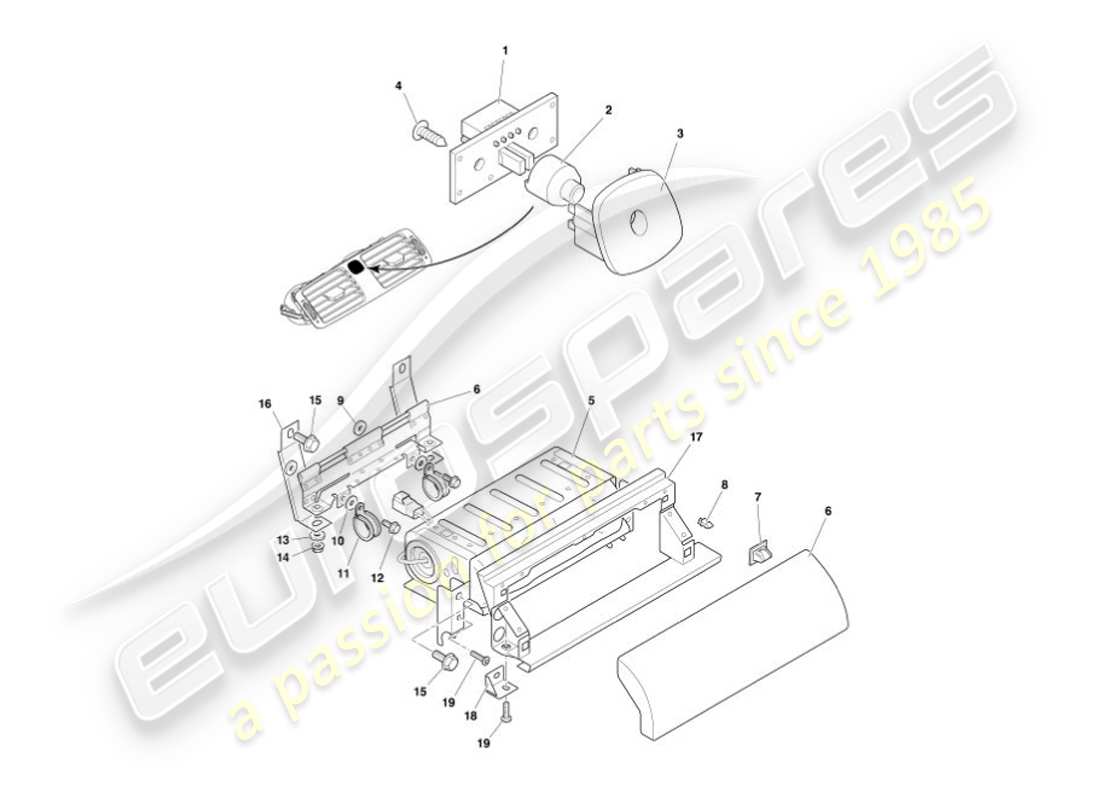 aston martin vanquish (2007) diagramma delle parti di fascia e rivestimento