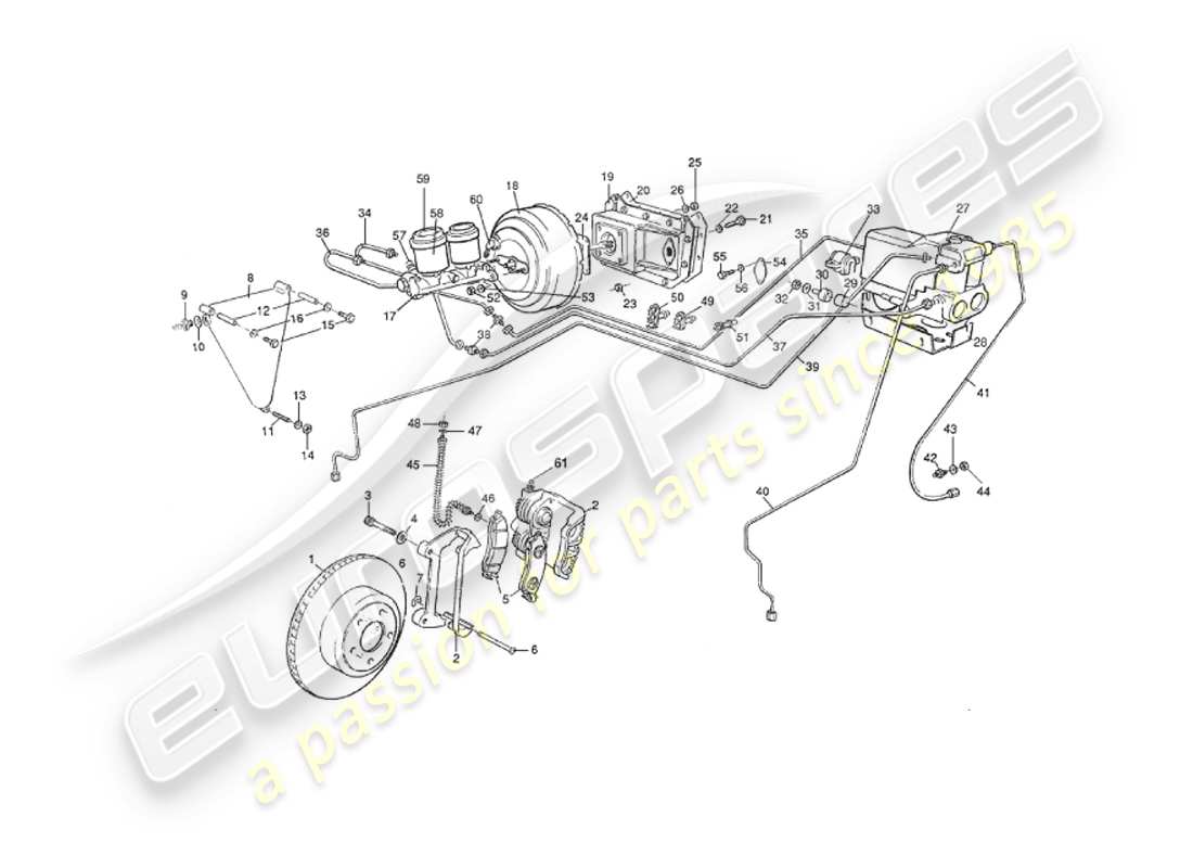 aston martin v8 virage (2000) freni anteriori, solo volante schema delle parti