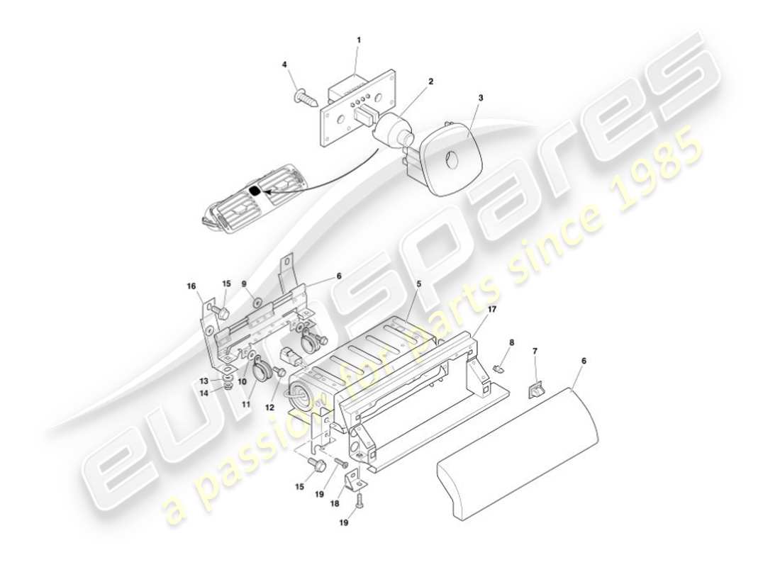 aston martin vanquish (2003) diagramma delle parti di fascia e rivestimento