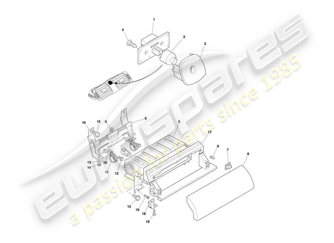 aston martin vanquish (2004) fascia e finiture diagramma delle parti