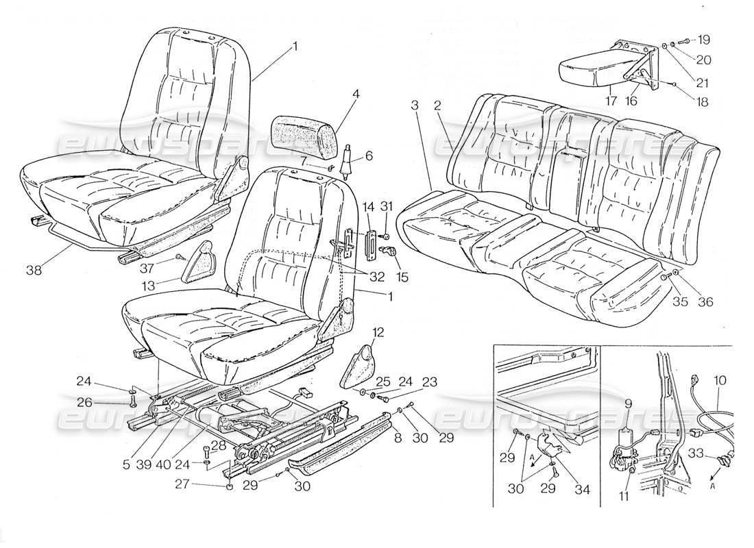 maserati 228 schema delle parti del movimento elettrico per le tenute anteriori e posteriori