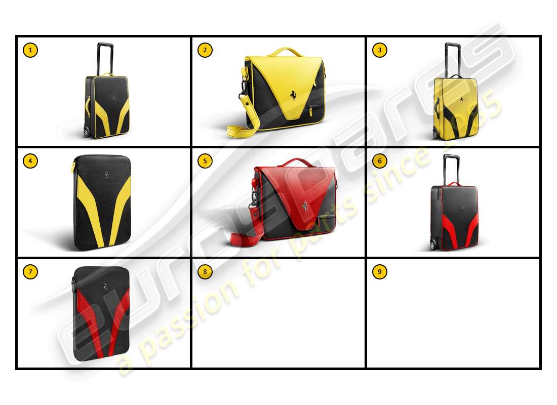 ferrari ff (accessories) equipaggiamento: diagramma delle parti carfit per bagagli