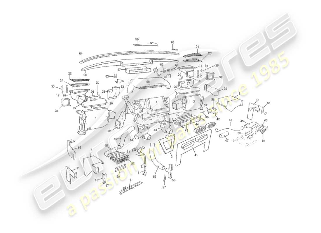 aston martin v8 virage (2000) diagramma delle parti dell'installazione interna