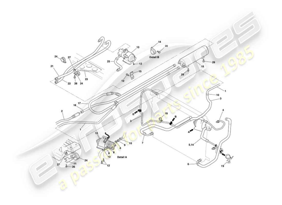 aston martin vanquish (2004) assale di raffreddamento dell'olio diagramma delle parti