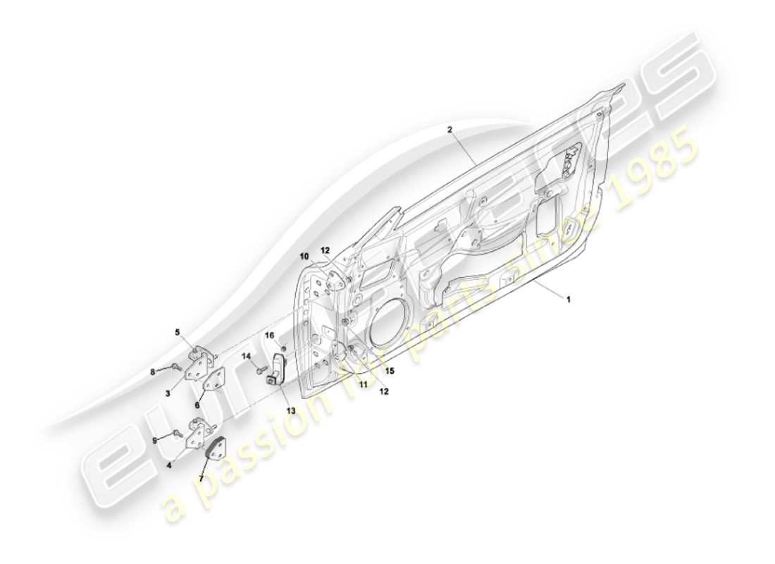 aston martin vanquish (2002) porte diagramma delle parti