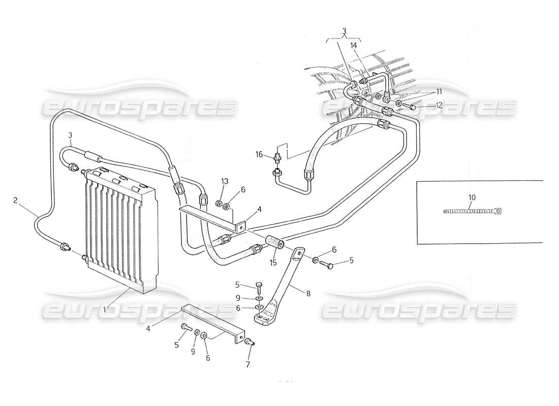 maserati 228 radiatore olio per cambio automatico. (4 hp) diagramma delle parti