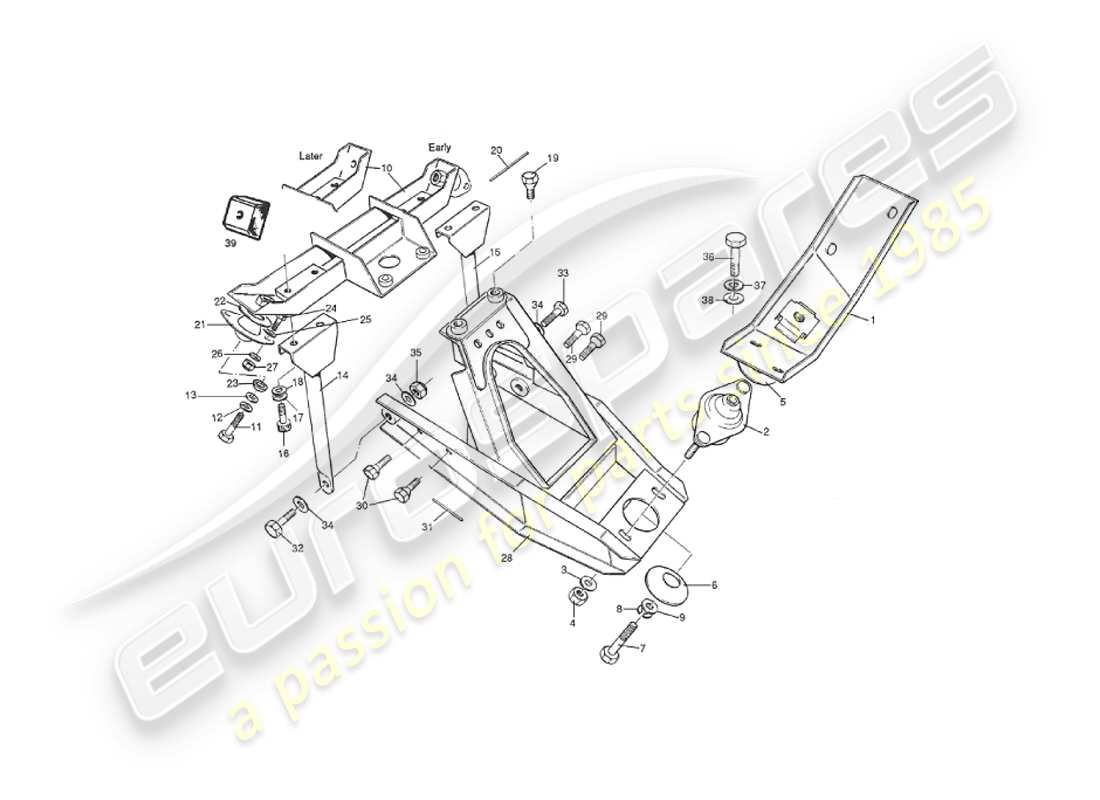 aston martin v8 virage (2000) montaggio ipoide diagramma delle parti