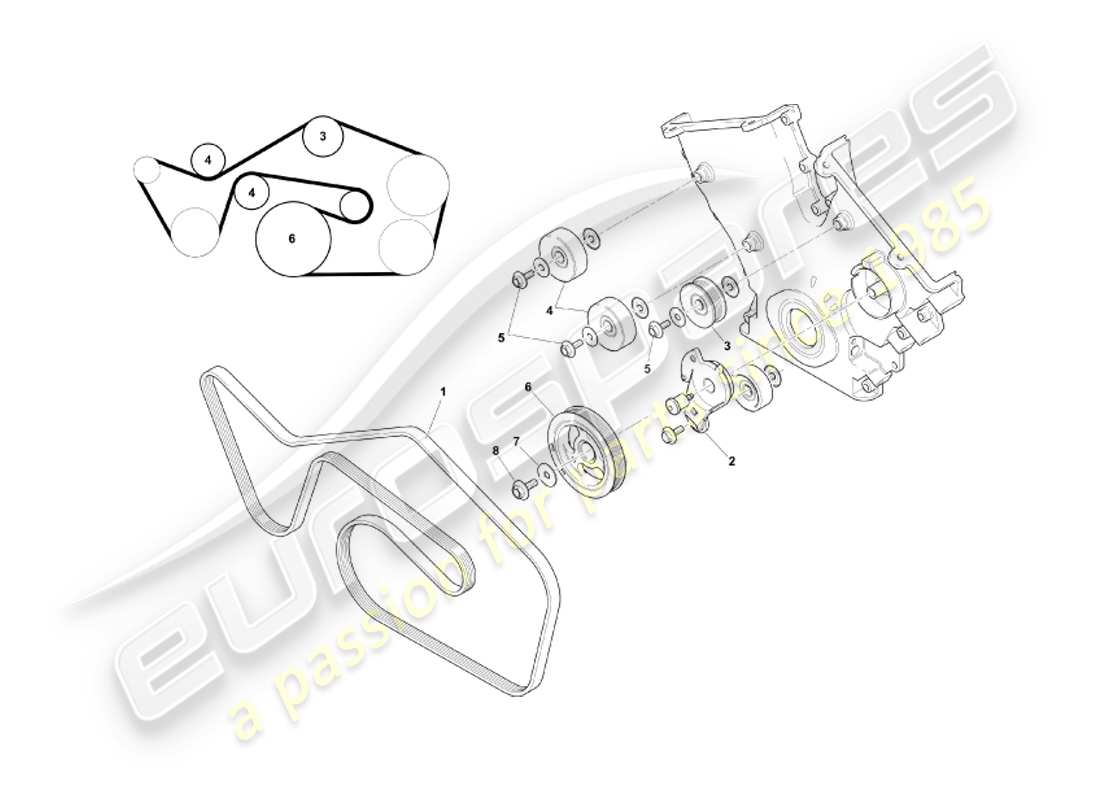 aston martin db7 vantage (2004) diagramma delle parti di cinghie e catene
