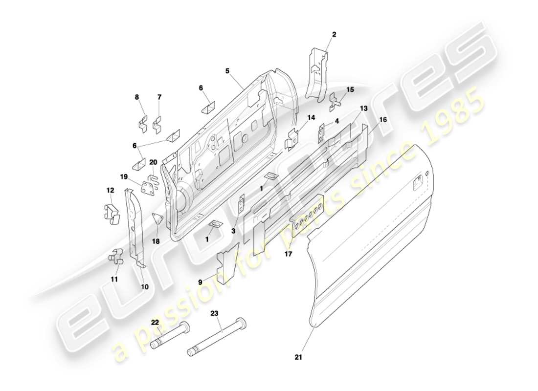 aston martin db7 vantage (2004) diagramma delle parti porte