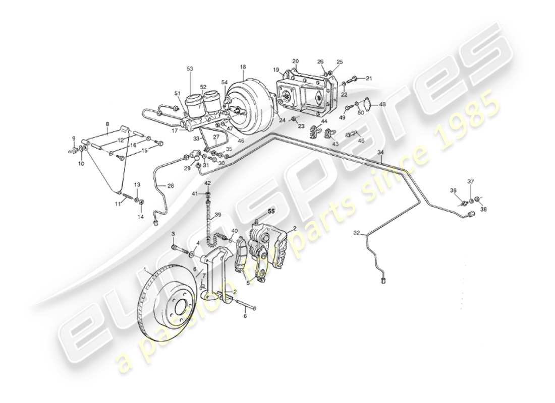 aston martin v8 virage (1999) freni anteriori diagramma delle parti