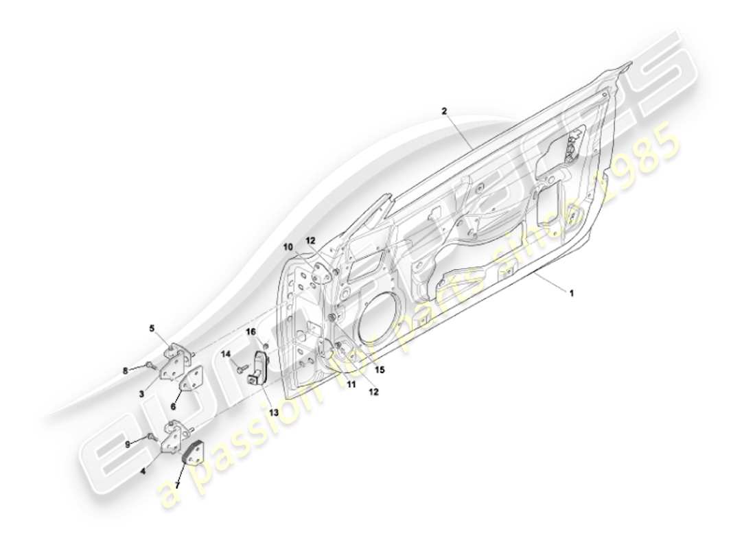 aston martin vanquish (2007) porte diagramma delle parti