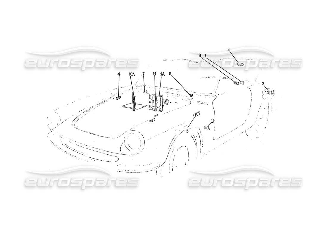 ferrari 275 (pininfarina coachwork) schema parziale del gruppo impianto elettrico