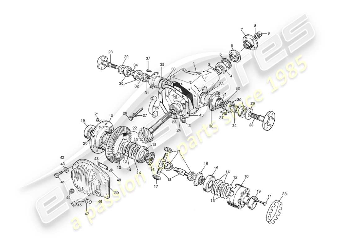aston martin v8 virage (1999) unità ipoide diagramma delle parti