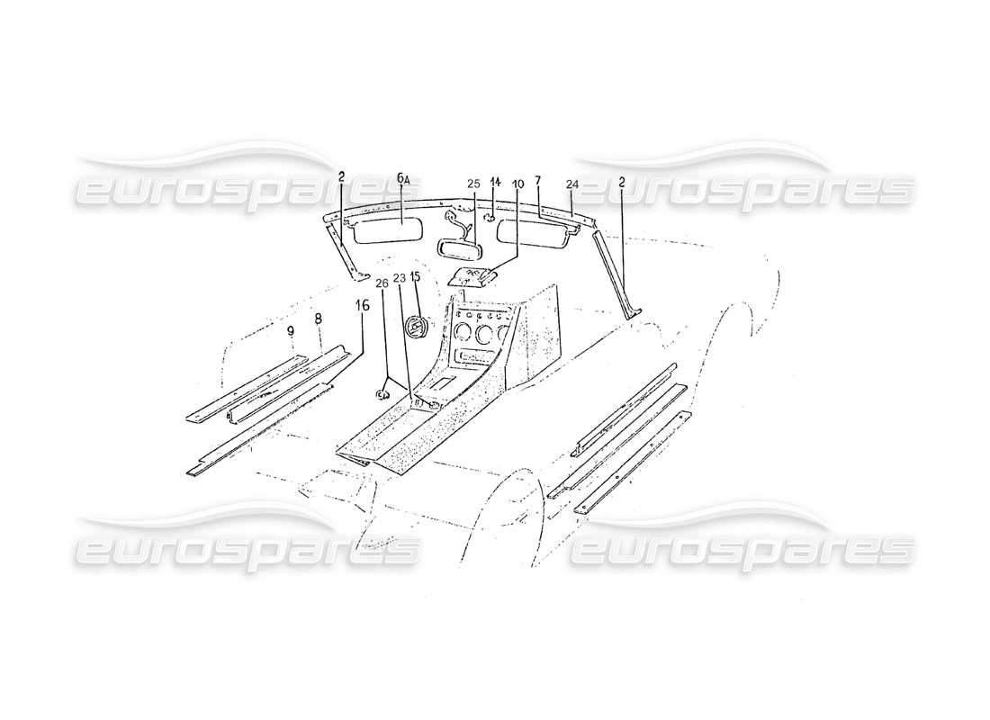 ferrari 275 (pininfarina coachwork) diagramma delle parti del gruppo ebanisteria