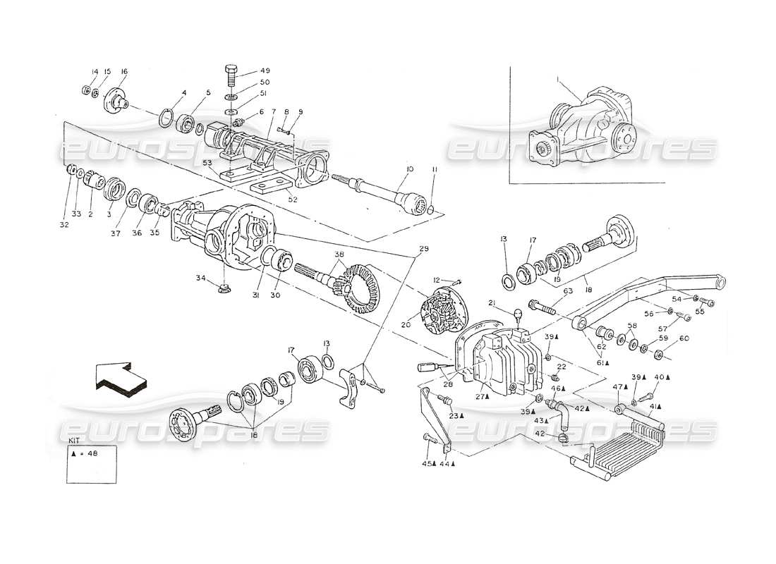 maserati shamal differenziale con radiatore diagramma delle parti