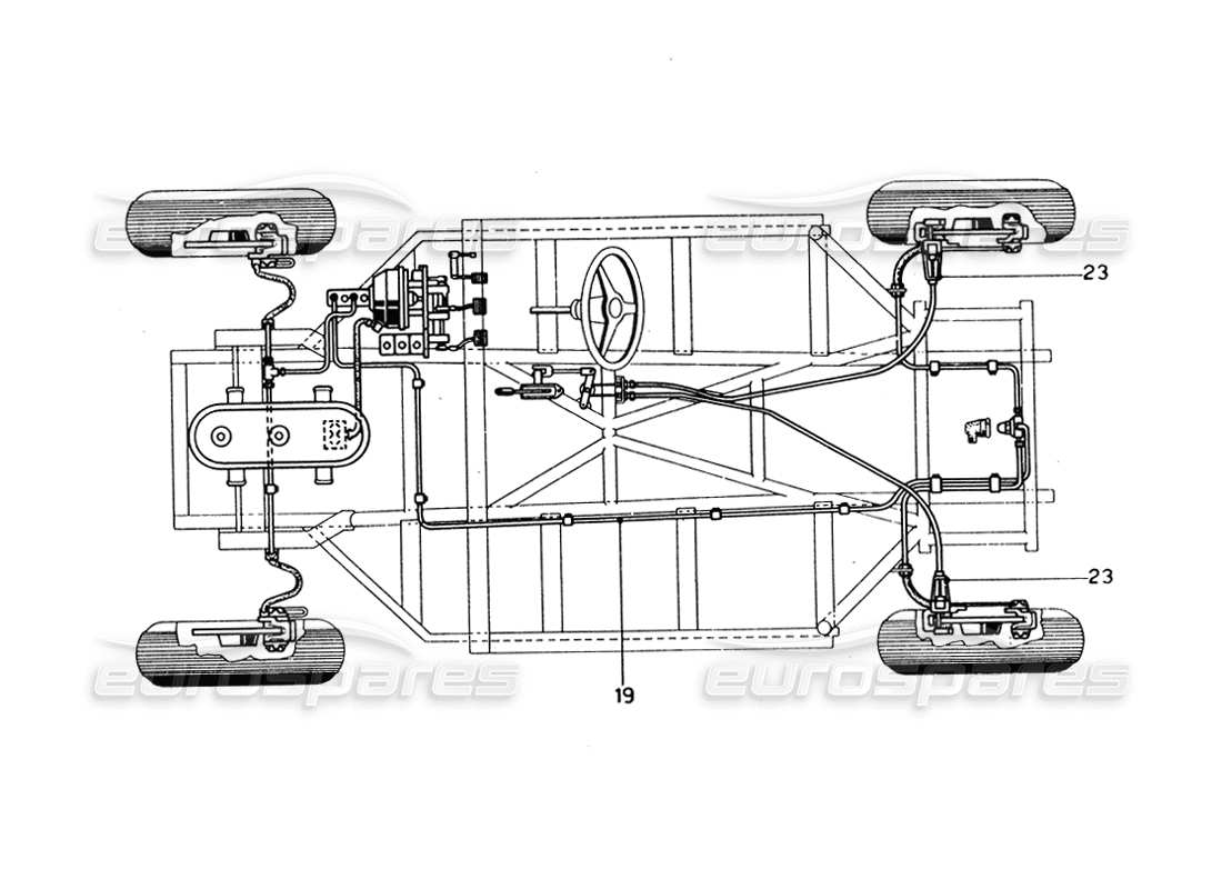 ferrari 275 gtb/gts 2 cam schema delle parti dell'impianto frenante - modelli con guida a destra