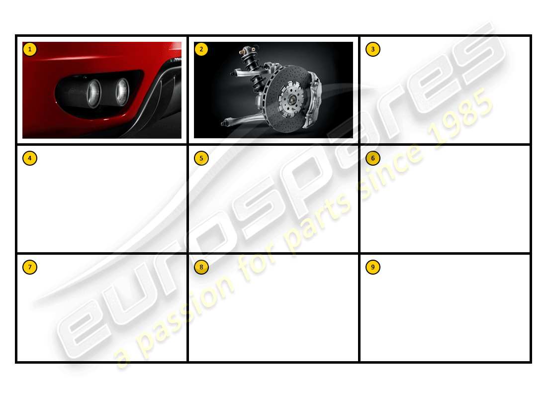 ferrari f430 spider (accessories) corse - diagramma delle parti delle prestazioni